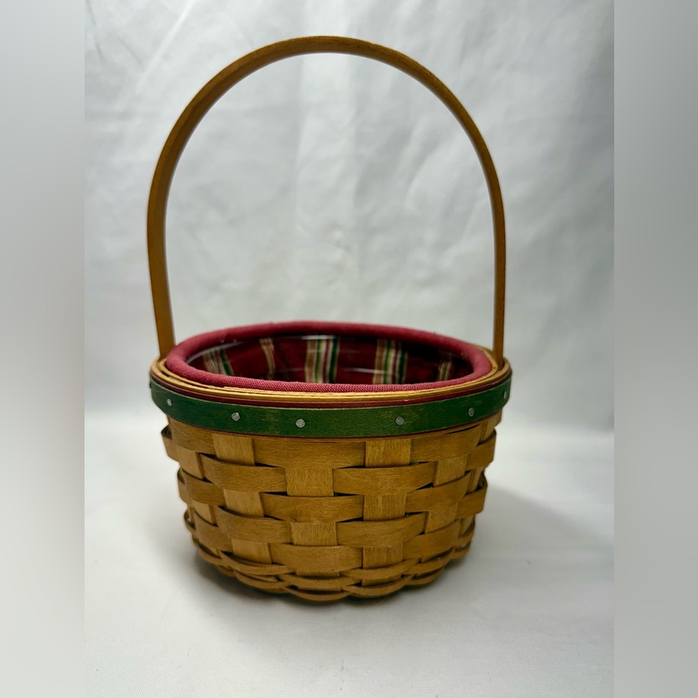 Longaberger 2005 Holiday Helper Basket with Red and Green Stripes